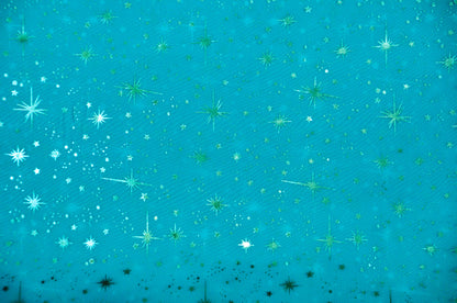 Star Foil Organza Fabric by the Yard | Metallic Star Print on Organza Fabric | 60" Wide | Multiple Colors |