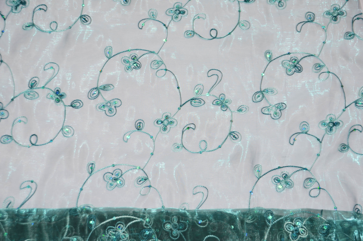 Dahlia Organza Embroidery Fabric by the Yard | 54" Wide | Multiple Colors |