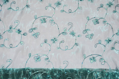 Dahlia Organza Embroidery Fabric by the Yard | 54" Wide | Multiple Colors |
