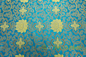 48" Wide Chinese Medallion Brocade Fabric by the Yard | Chinese Medallion Fabric | Multiple Colors |