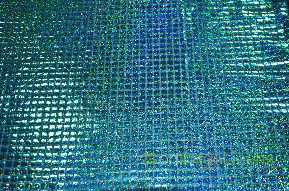 Hologram Quad Sequins Fabric by the Yard | Hologram Square Confetti Sequins Fabric | 45" Wide | Multiple Colors |