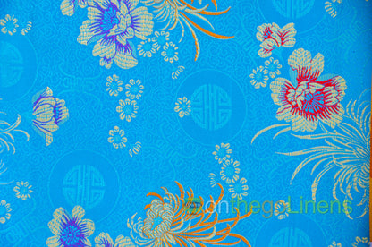 45" Wide Chinese Brocade Flower Fabric by the Yard | Chinese Flower Fabric | Multiple Colors |