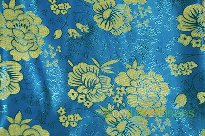 Metallic Brocade Design B23 | Chinese Flower Brocade Fabric | 58" Wide |