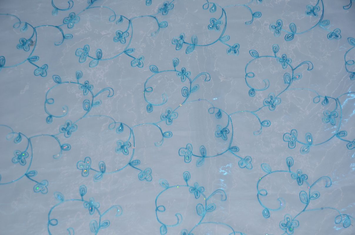 Dahlia Organza Embroidery Fabric by the Yard | 54" Wide | Multiple Colors |