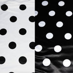 Polka Dot Lamour Satin Print Fabric by the Yard | Polka Dot Satin Fabric | 60" Wide | White Black |