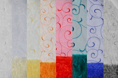 Swirl Organza Fabric by the Yard | Organza Embroidery Fabric | Multiple Colors |