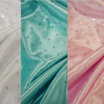 Mini Star Charmeuse Satin Tablecloths | Star Satin Fabric Table Linen | White, Pink, Blue |