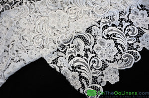 Guipure Lace Fabric by the Yard | Heavy Bridal Lace Fabric with Scallop Edges | 52" Wide | Multiple Colors |