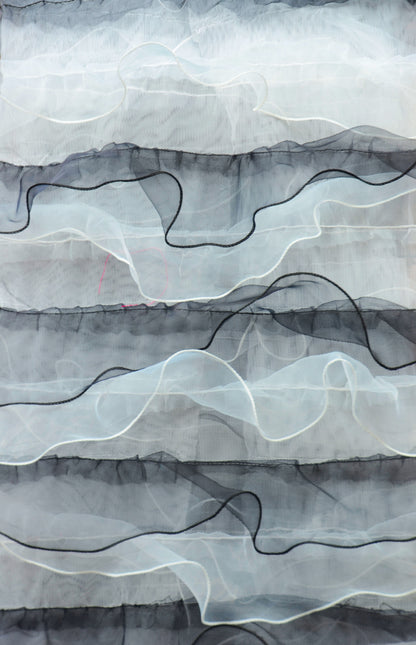 Layered Ruffle Mesh Fabric by the Yard | Organza Ruffled Mesh Fabric | 57" Wide |