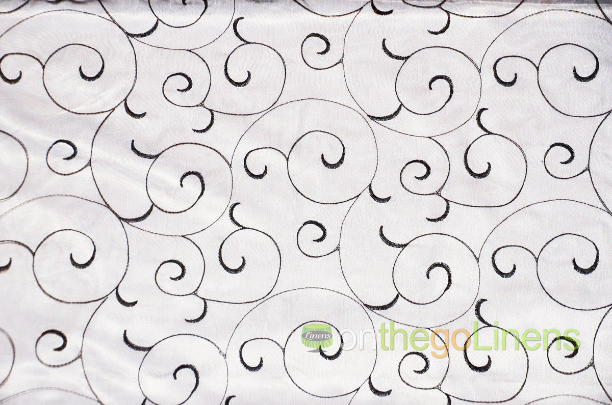 Swirl Organza Fabric by the Yard | Organza Embroidery Fabric | Multiple Colors |