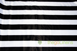 3.5" Stripe Lamour Satin Prints  | Event Drapery Custom Manufactured | Six Colors Available |