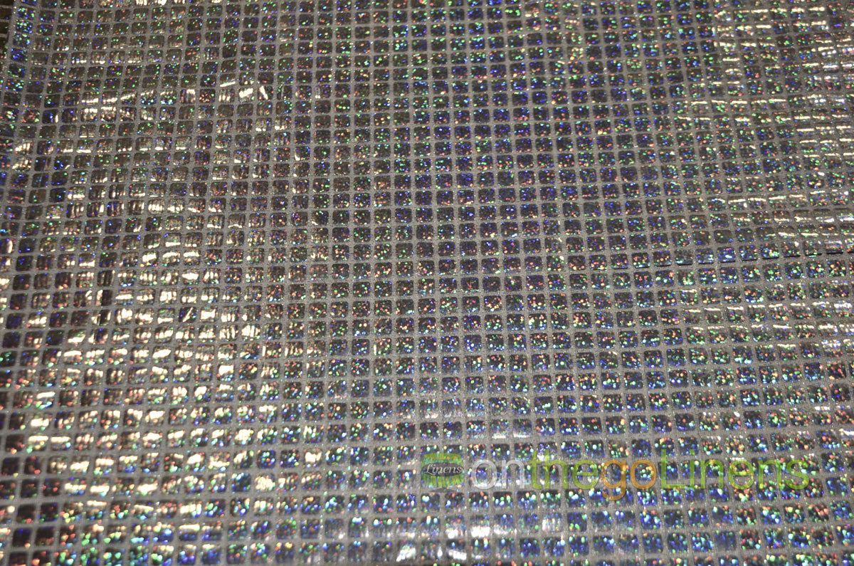 Hologram Quad Sequins Fabric by the Yard | Hologram Square Confetti Sequins Fabric | 45" Wide | Multiple Colors |