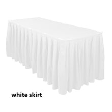 Polyester Table Skirts | 29in x 13.5ft | White Ivory Black | Econoline Ready to Ship |