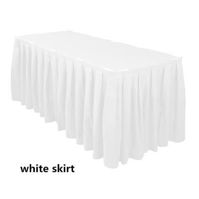 Polyester Table Skirts | 29in x 13.5ft | White Ivory Black | Econoline Ready to Ship |