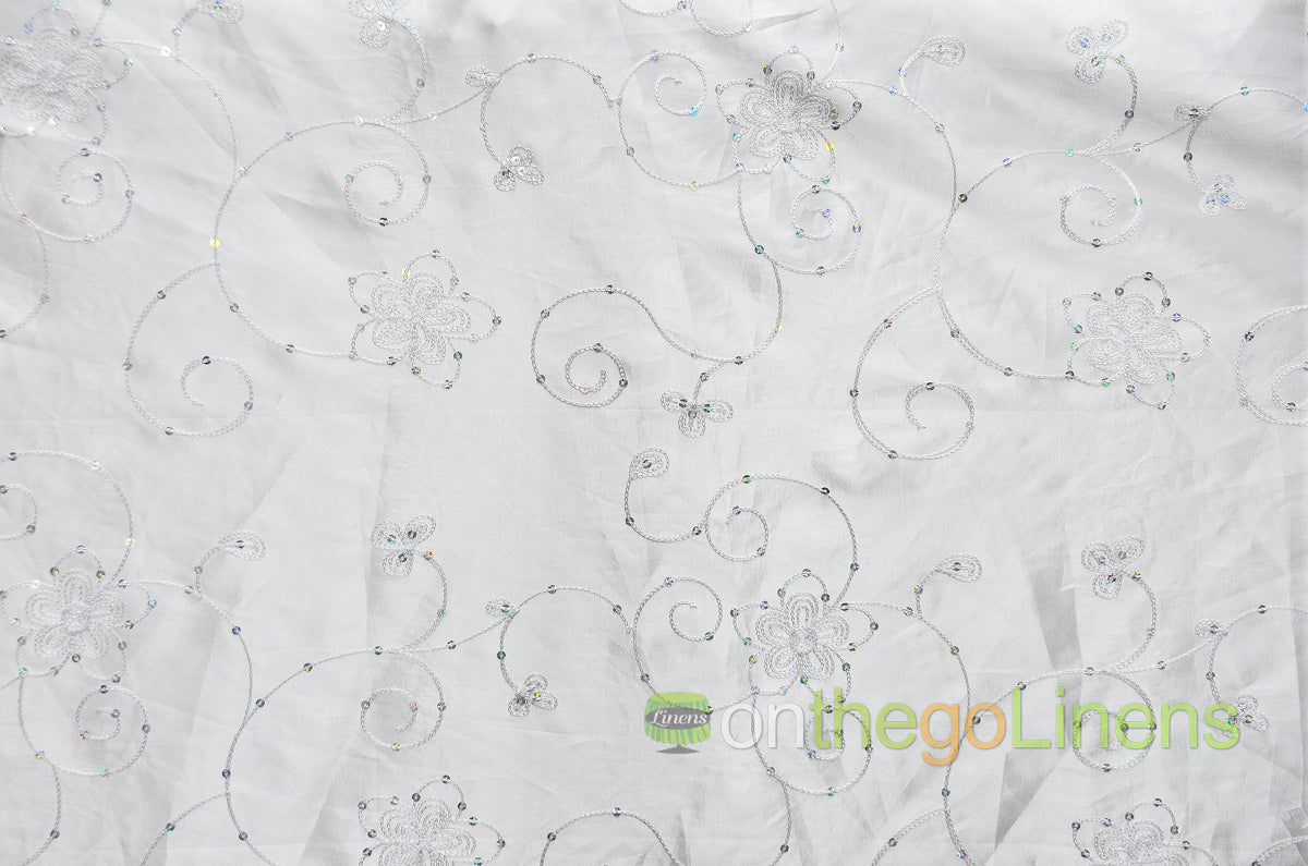 Aurora Taffeta Embroidery Fabrics | Flower Taffeta Embroidery with Sequins |