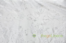 Aurora Taffeta Embroidery Fabrics | Flower Taffeta Embroidery with Sequins |
