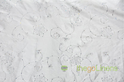 Aurora Taffeta Embroidery Fabrics | Flower Taffeta Embroidery with Sequins |