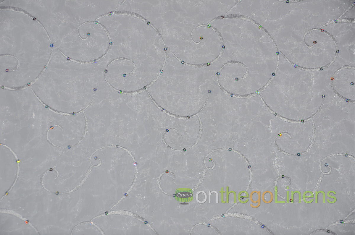 Ferial Organza Embroidery Fabric by the Yard | Sheer Organza Embroidery Fabric | 54" Wide |