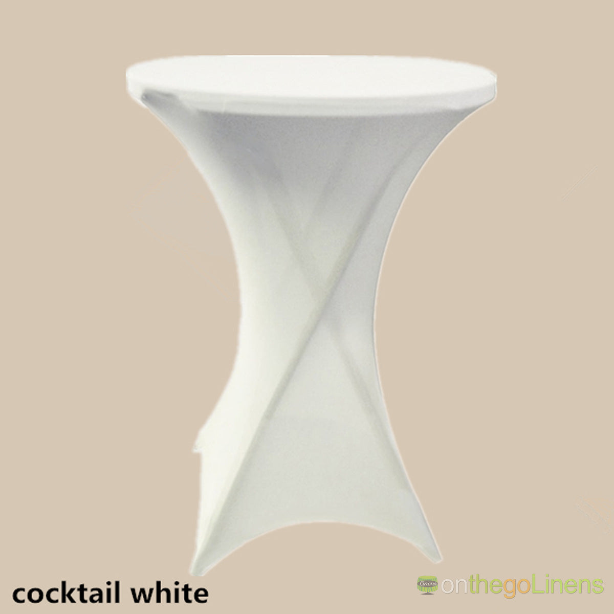 Cocktail Spandex Tablecloth | White Ivory Black | Econoline Ready To Ship |