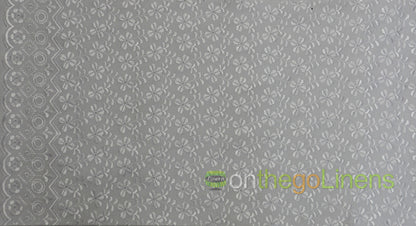 Polyester Cotton Heavy Eyelet Embroidery | Double Sided Scallop | 42" Wide |