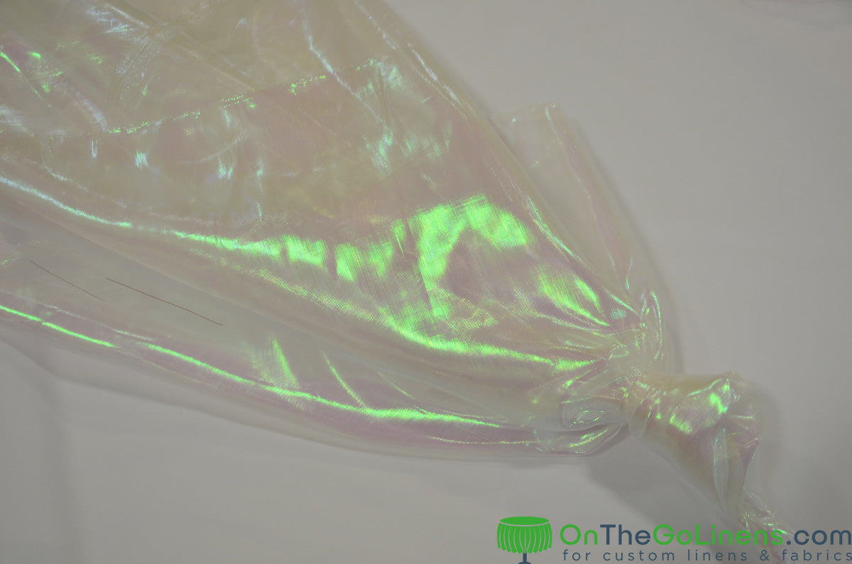 Iridescent Pearl Organza Fabric | Holographic Sheer Organza Fabric | 60" wide | Multiple Colors |
