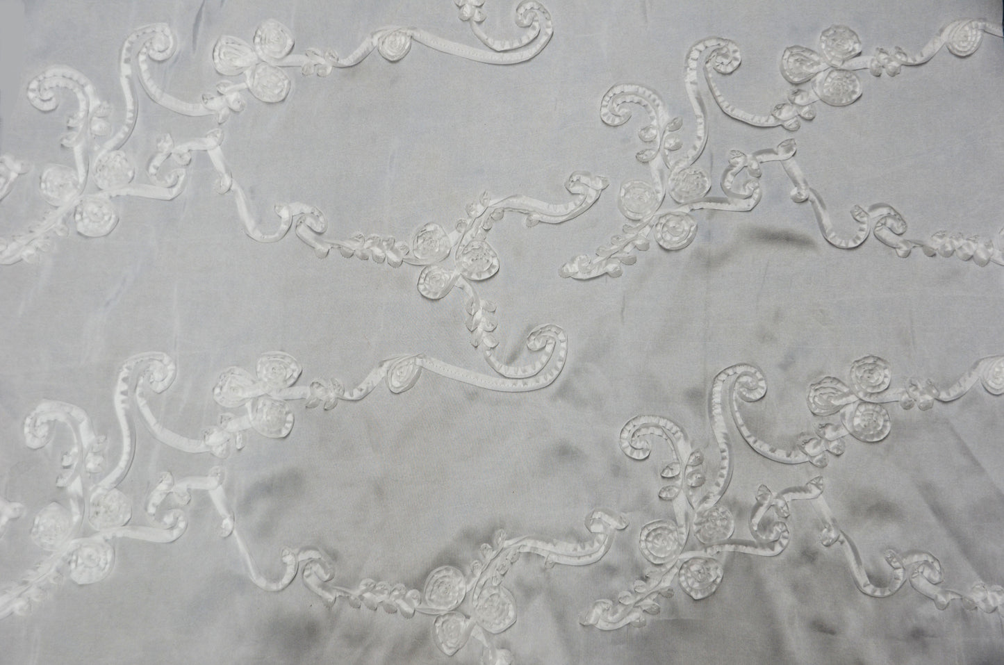 Ribbon Taffeta Fabric by the Yard | Taffeta Ribbon Embroidery Fabric | Multiple Colors |