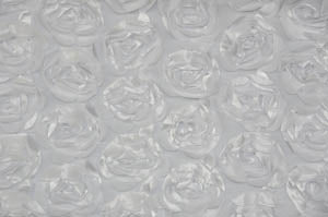 Rosette Satin Bordeaux Fabric by the Yard | Rosette Satin Flower on Mesh Background | Multiple Colors |