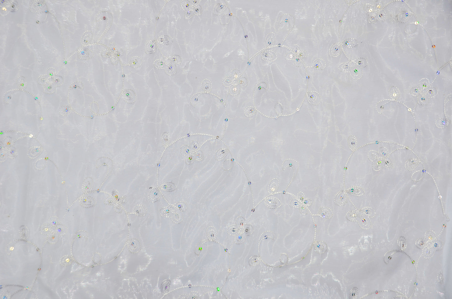 Dahlia Organza Embroidery Fabric by the Yard | 54" Wide | Multiple Colors |