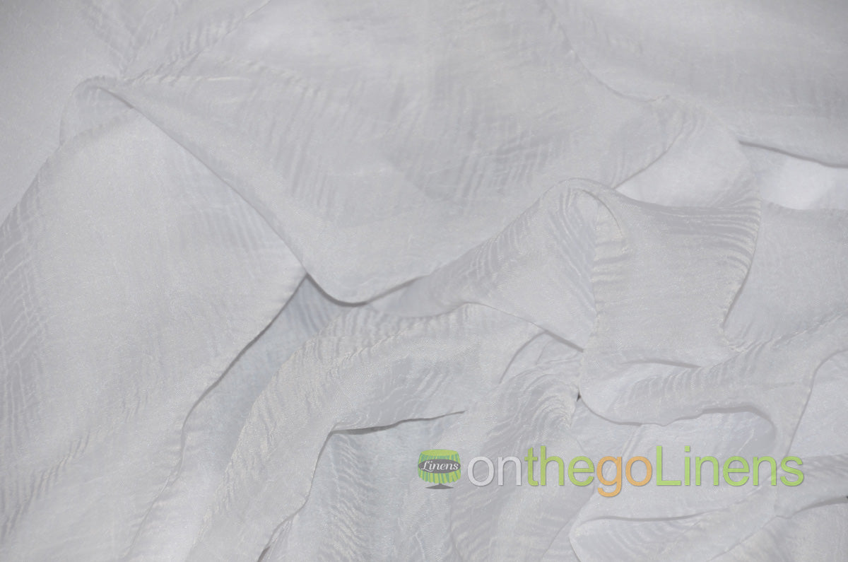 IFR Crush Sheer Voile Fabric by the Yard | 108" Wide | White Ivory Butter |