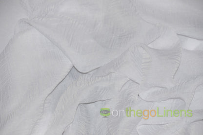 IFR Crush Sheer Voile Fabric by the Yard | 108" Wide | White Ivory Butter |