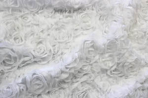 Sheer Rose Garden Fabric by the Yard | Soft Chiffon 3d Lace Fabric | 52" Wide | White, Ivory, Champagne, Blush |