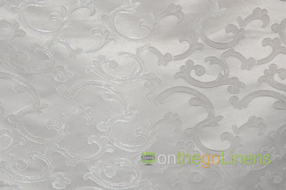 Scarlet Brocade Fabric by the Yard | Damask Brocade Fabric | 60 Wide | White Ivory Brown |