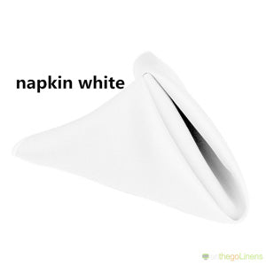 Polyester Table Napkins | White Ivory Black | 20"x20" Hem Edge | Econoline Ready To Ship |