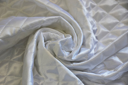 Quilted Satin Batting Fabric | 60" Wide | One Sided Satin |  Jacket Liner Fabric | Quilt Fabric |