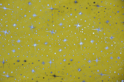 Star Foil Organza Fabric by the Yard | Metallic Star Print on Organza Fabric | 60" Wide | Multiple Colors |