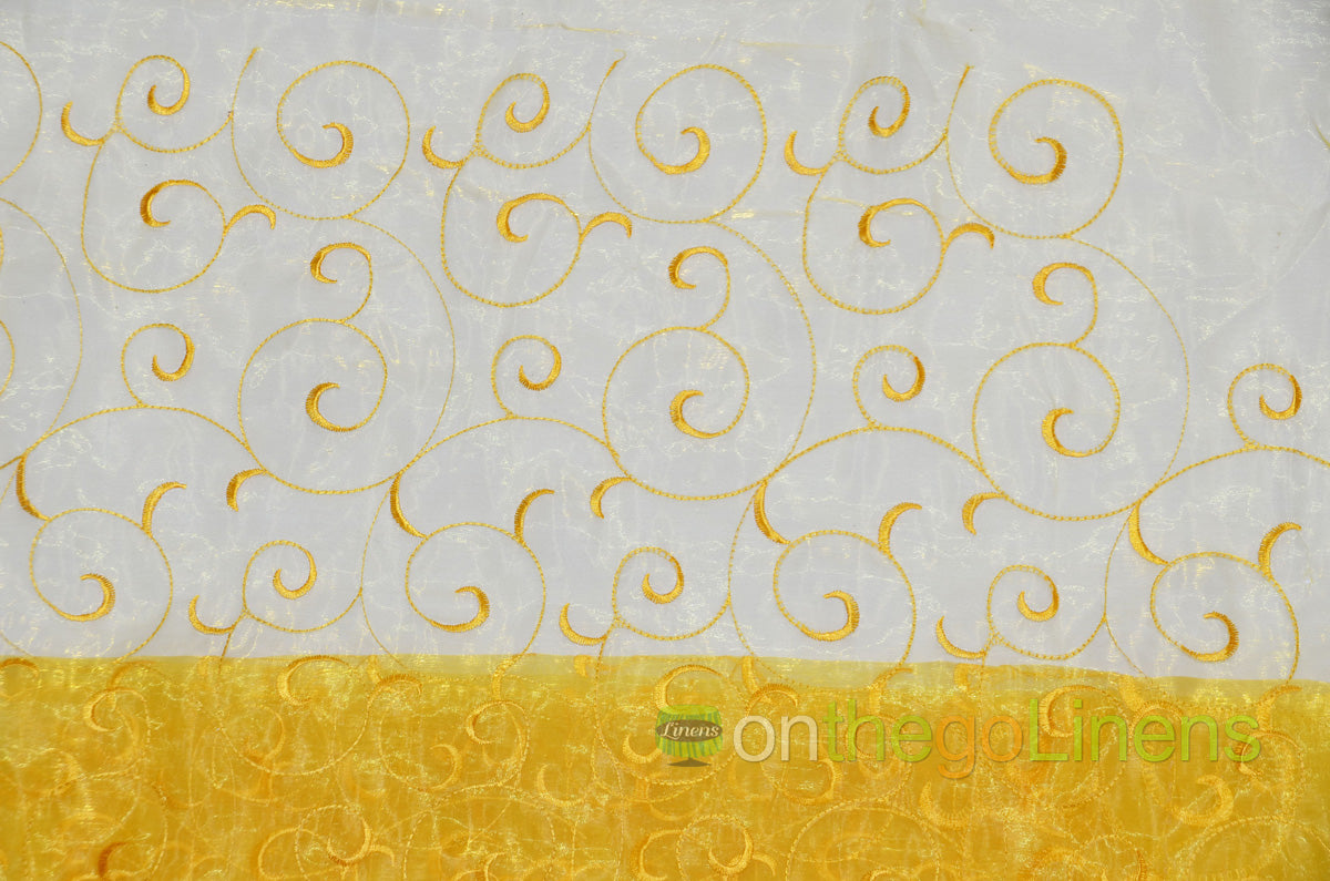 Swirl Organza Fabric by the Yard | Organza Embroidery Fabric | Multiple Colors |
