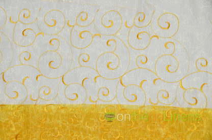 Swirl Organza Fabric by the Yard | Organza Embroidery Fabric | Multiple Colors |
