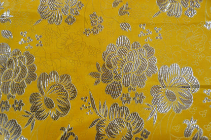 Metallic Brocade Design B23 | Chinese Flower Brocade Fabric | 58" Wide |